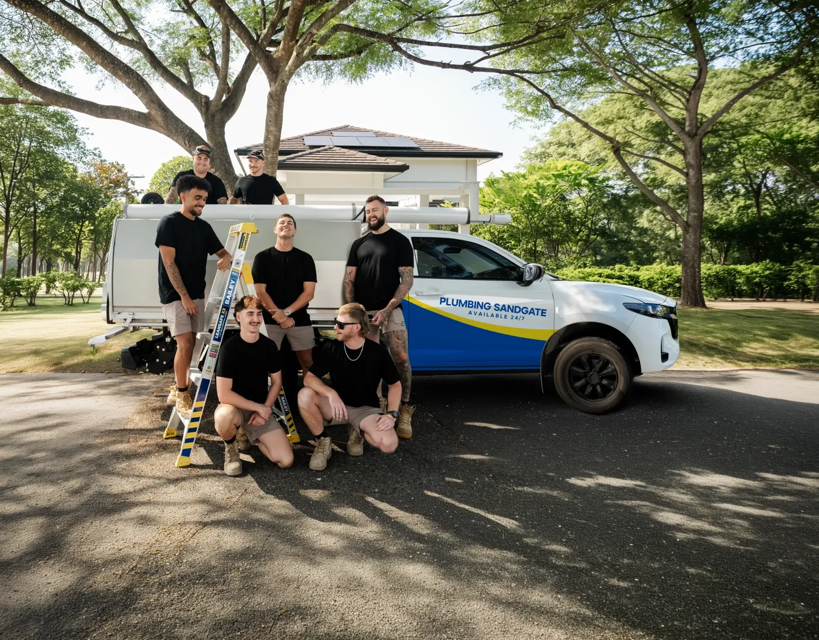 Plumbing Sandgate ute and team